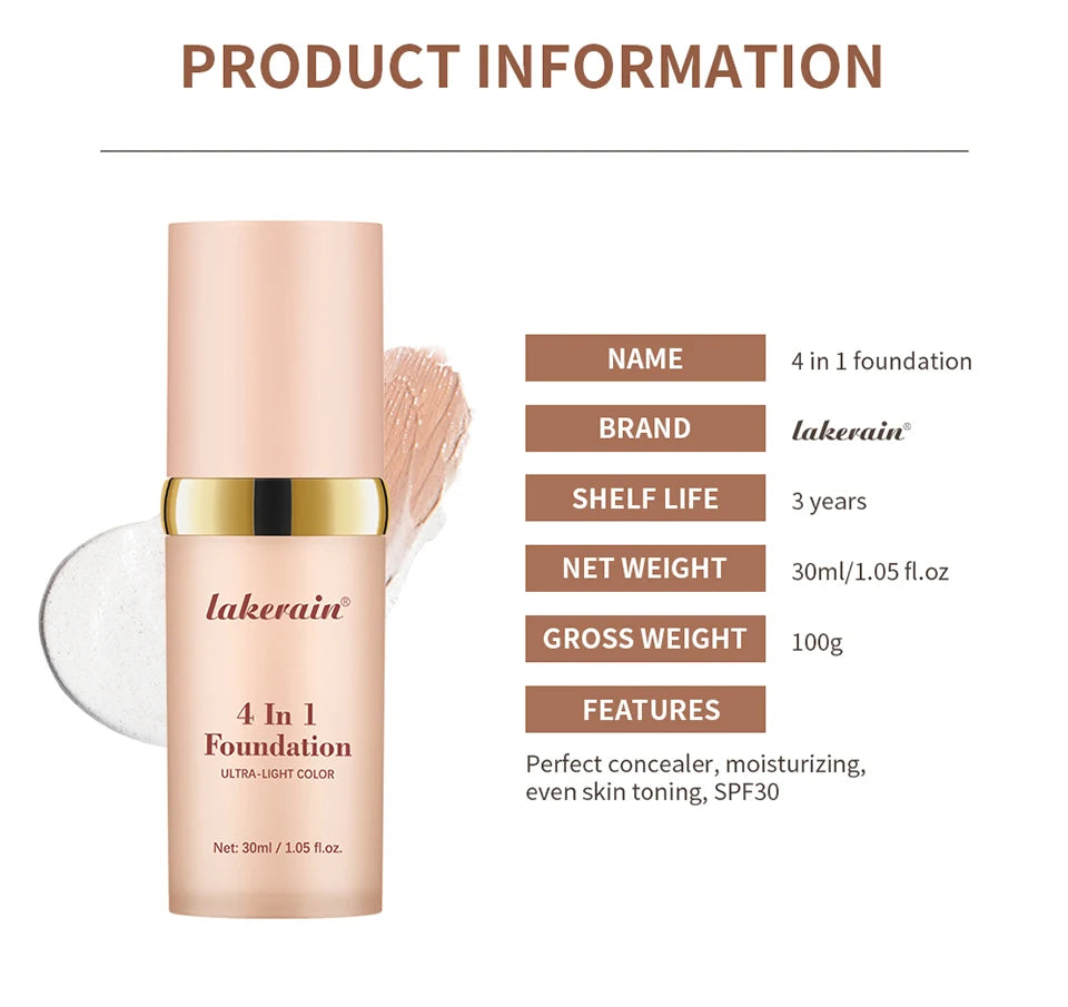 4-in-1 Color Changing Moisturizing Foundation with SPF 30