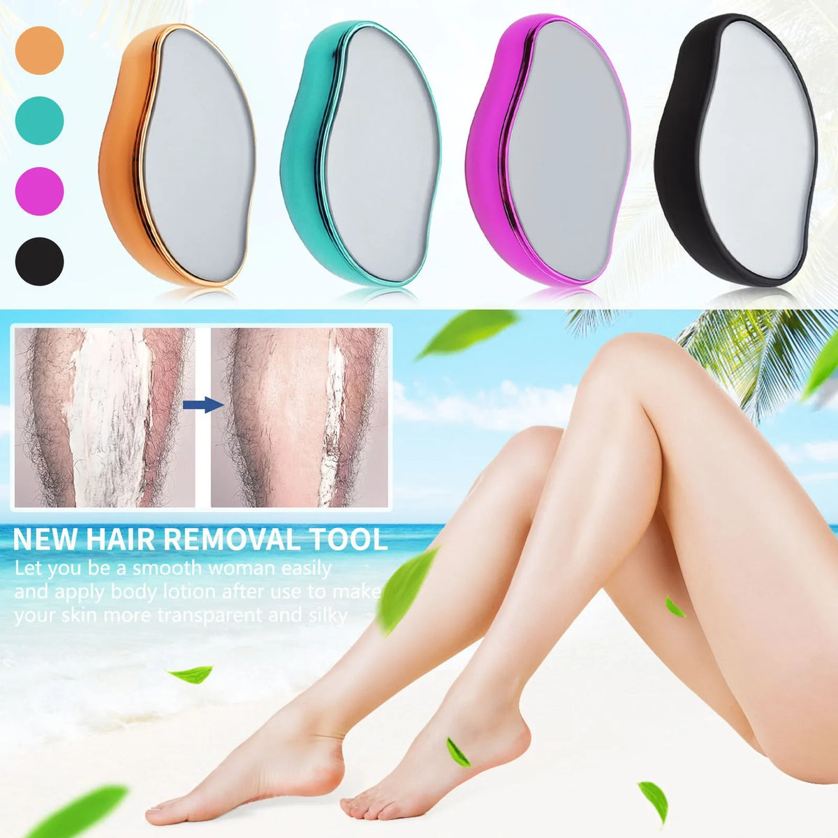 Painless Crystal Hair Eraser and Exfoliator Tool