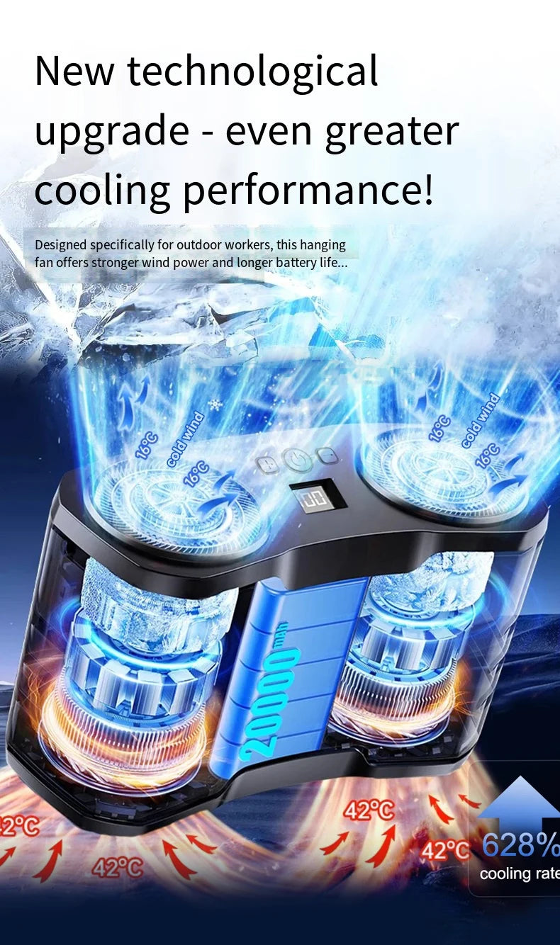Portable Rechargeable Camping Fan with Night Light and Power Bank