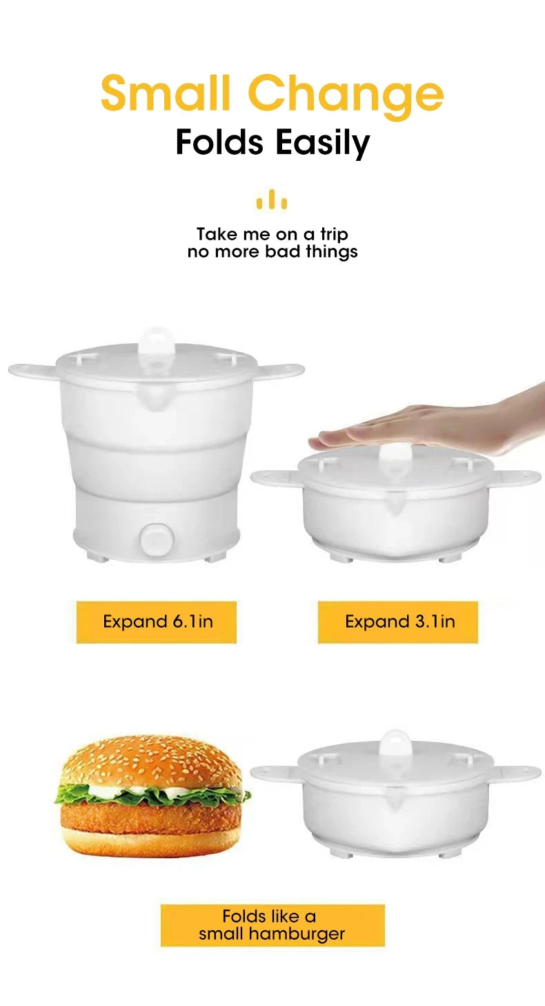 Portable Foldable Electric Hot Pot for Travel and Camping