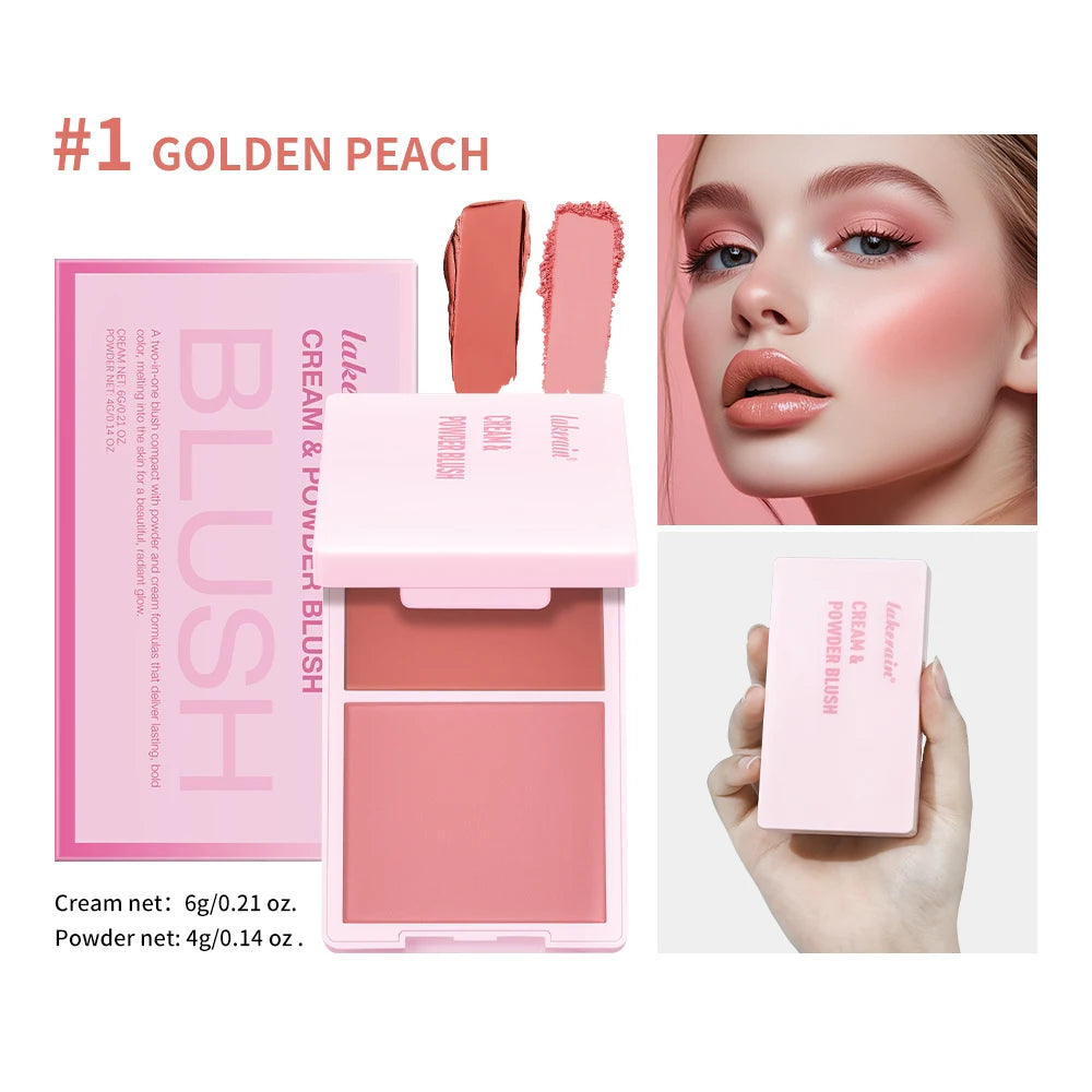 2-in-1 Cream and Powder Blush Palette for Radiant Glow - 28
