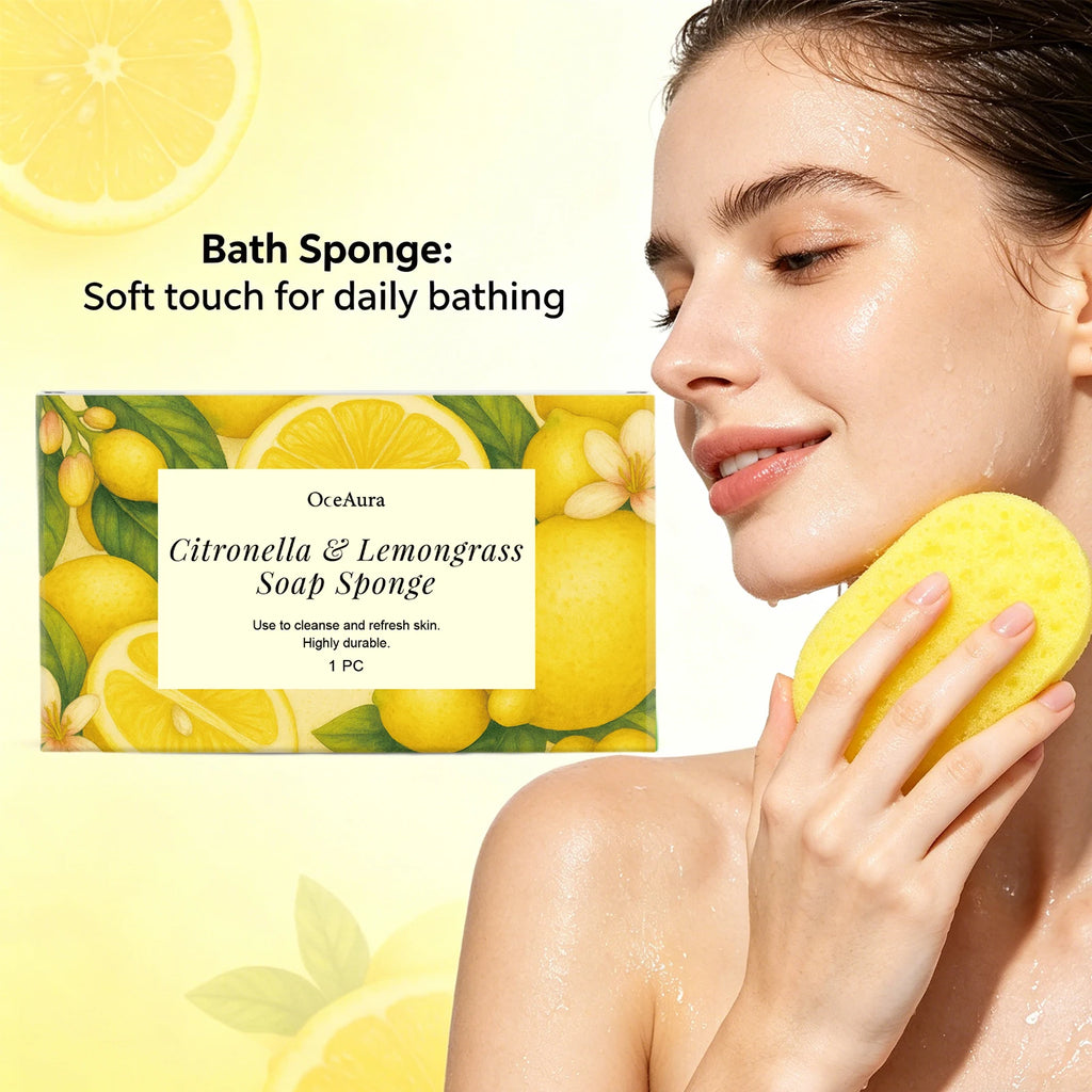 Exfoliating Lemongrass Bath Sponge for Daily Body Cleansing
