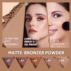 Matte Bronzer Powder for Long-Lasting Smooth Face Makeup