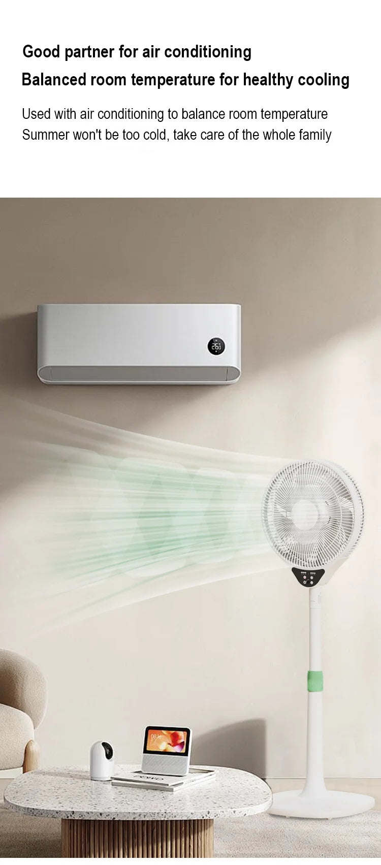 Adjustable Remote Control Stand Floor Fan for Home and Office - 17