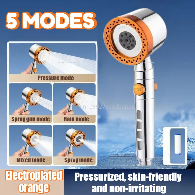 5-Mode High-Pressure Water Saving Shower Head