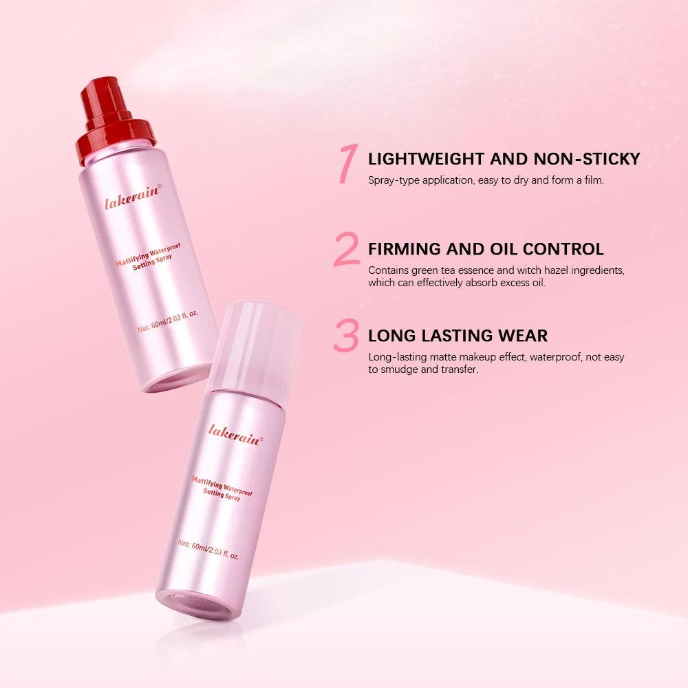 Mattifying Waterproof Makeup Setting Spray for Long-Lasting Wear