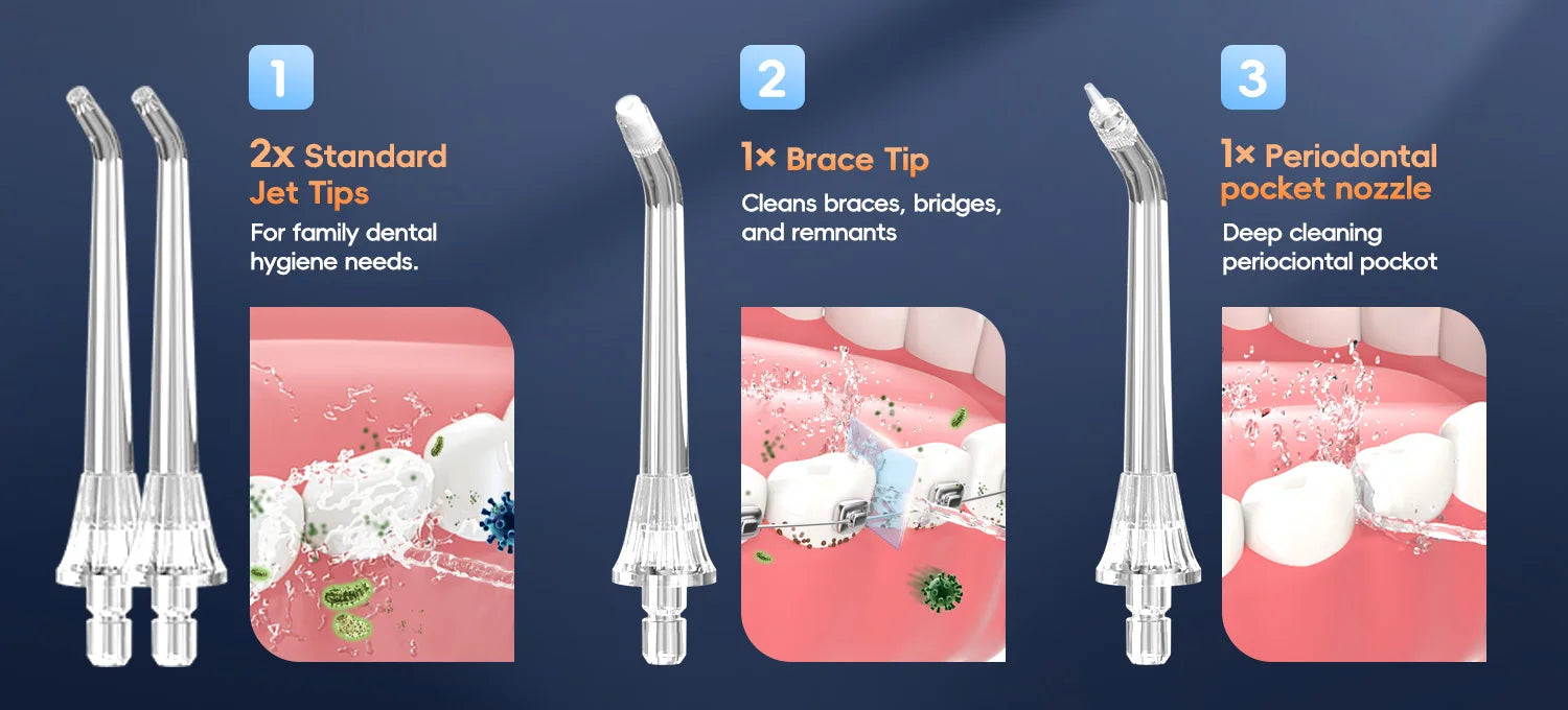 Portable Electric Water Flosser and Scalp Massager Set - 10