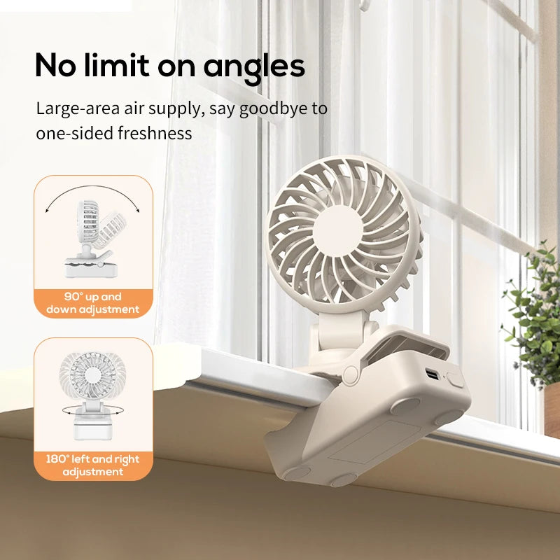 Portable USB Rechargeable Clip-On Cooling Fan
