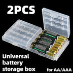 Universal AA and AAA Battery Storage Organizer Case - 2 Pack