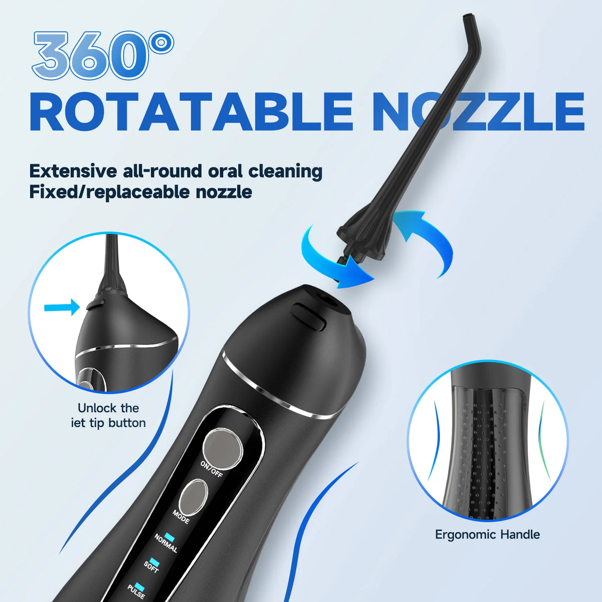 Portable Cordless Water Flosser for Teeth Cleaning
