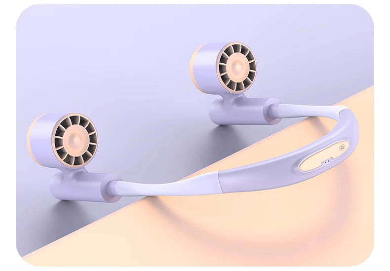 Portable Rechargeable Hands-Free Neck Fan for Travel and Sports