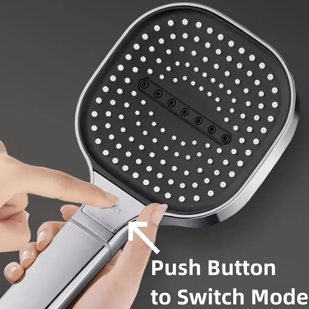 3-Mode Adjustable High-Pressure Handheld Shower Head - 8
