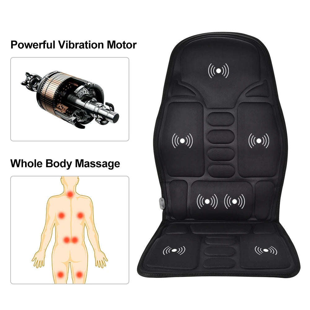 Full-Body Electric Heated Massage Chair Cushion for Home and Car - 15