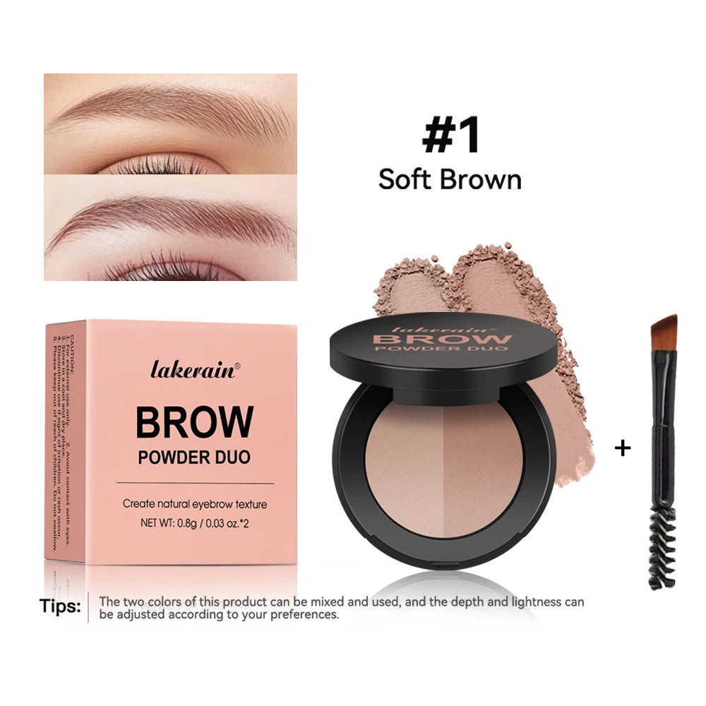 Two-Tone Eyebrow Powder Duo with Applicator Brush