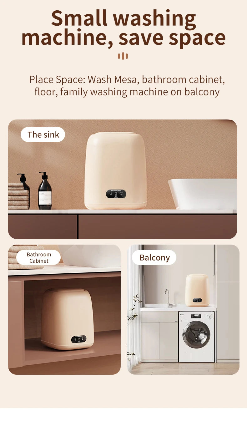 Portable Mini Washing Machine for Underwear and Small Clothes