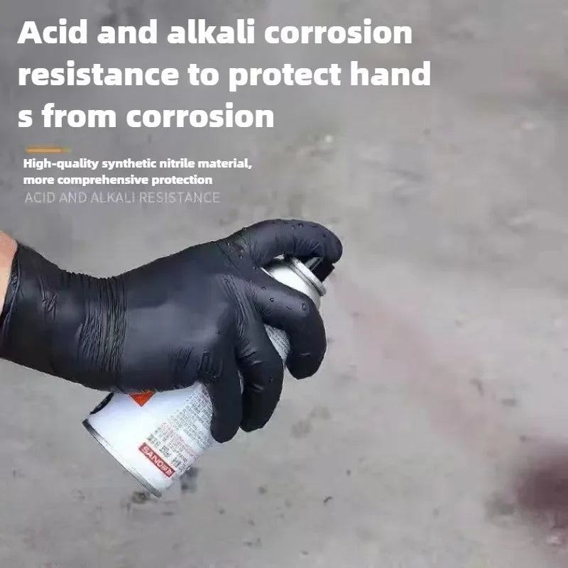 Disposable Black Nitrile Protective Gloves