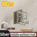 Self-Adhesive Wall-Mounted Washbasin and Storage Hook