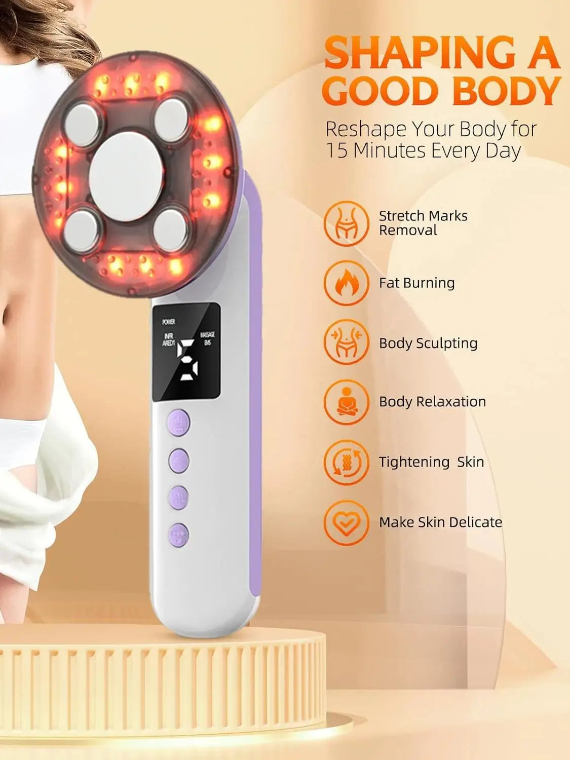 3-in-1 Ultrasonic Body Slimming and Skin Tightening Massager