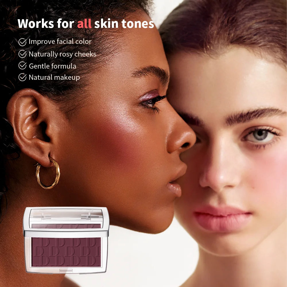 Matte Embossed Blush Palette with Professional Brush