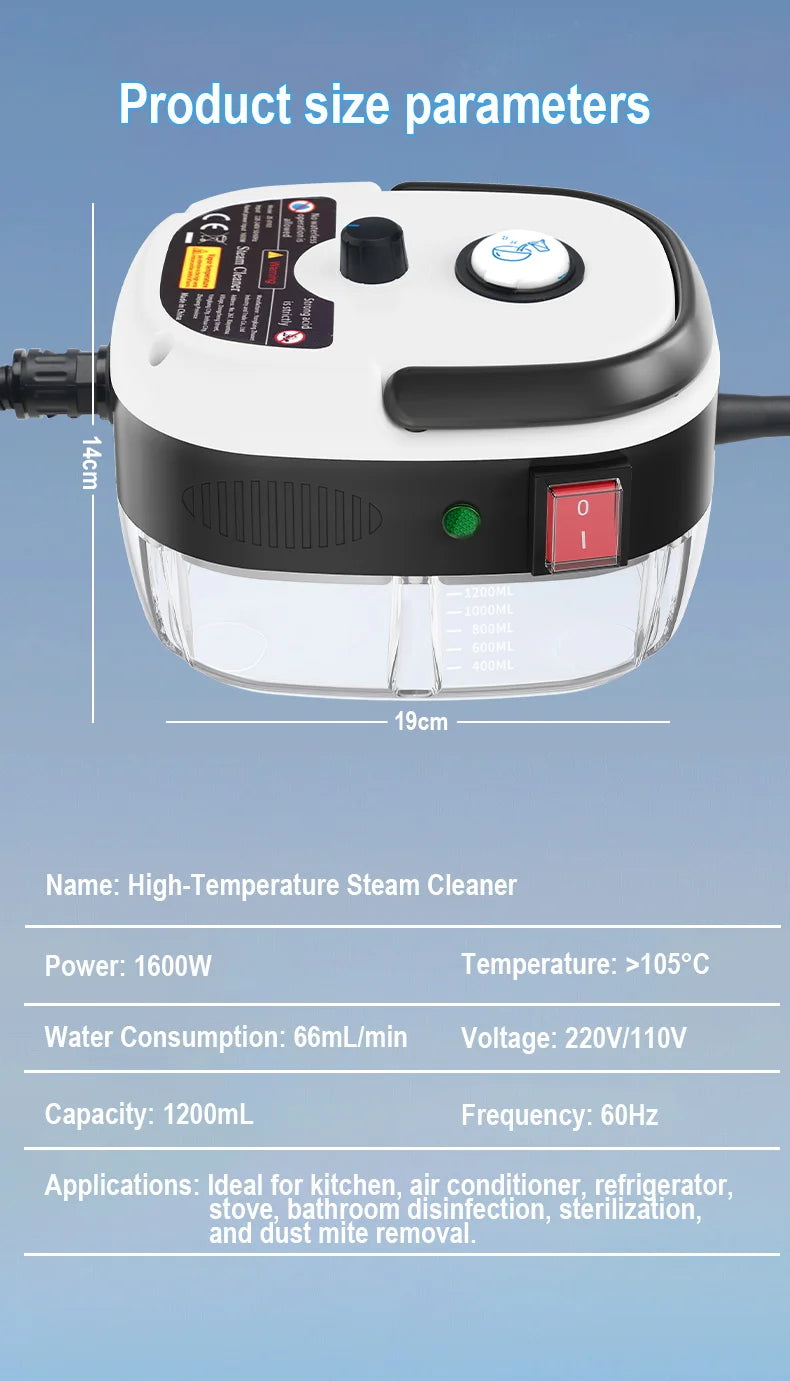 Portable High-Pressure Household Steam Cleaner - 19