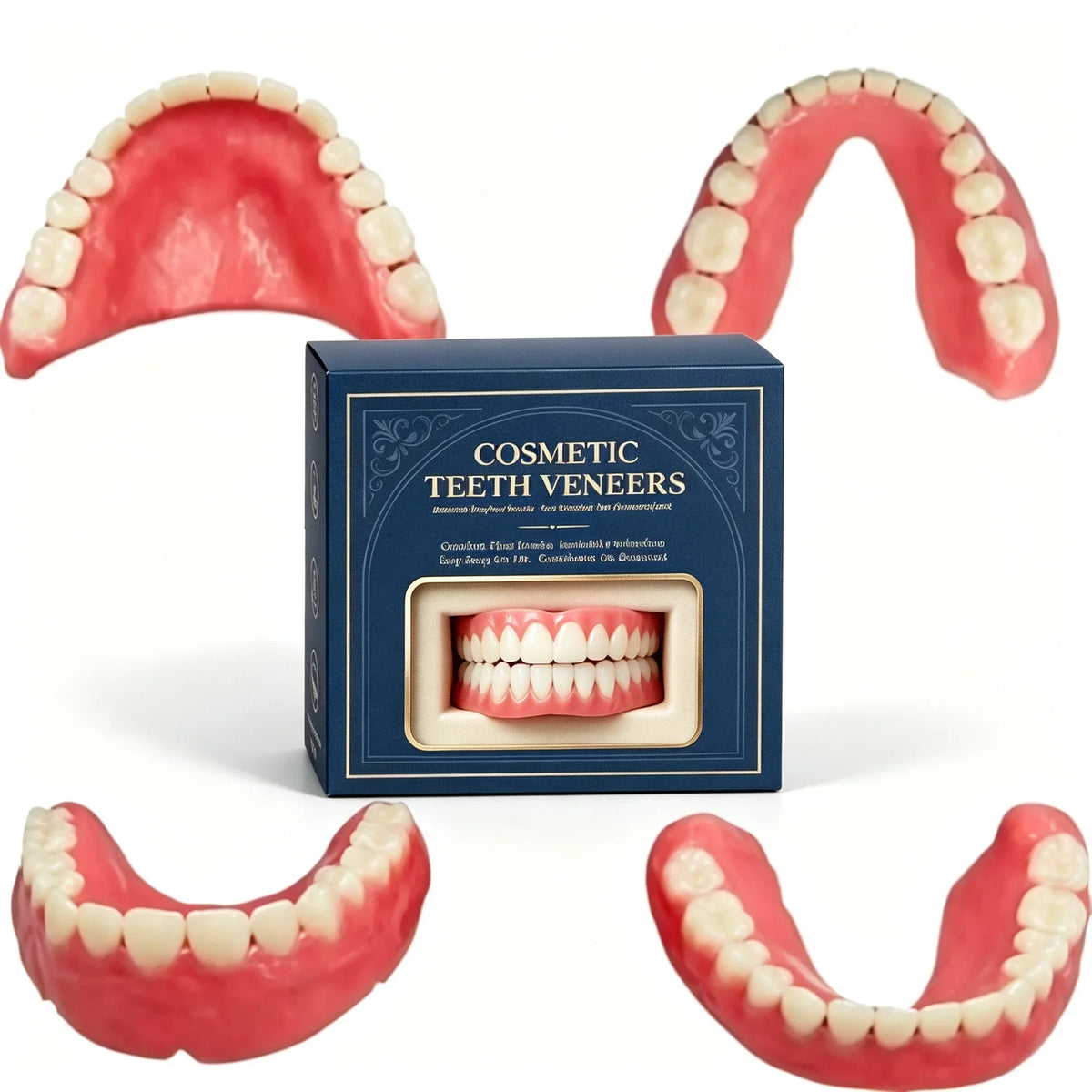 Full Mouth Cosmetic Denture Set with Storage Case