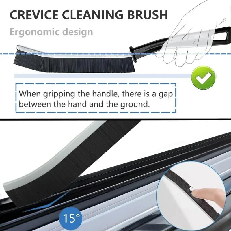 Hard Bristle Crevice Cleaning Brush for Tiles and Grout