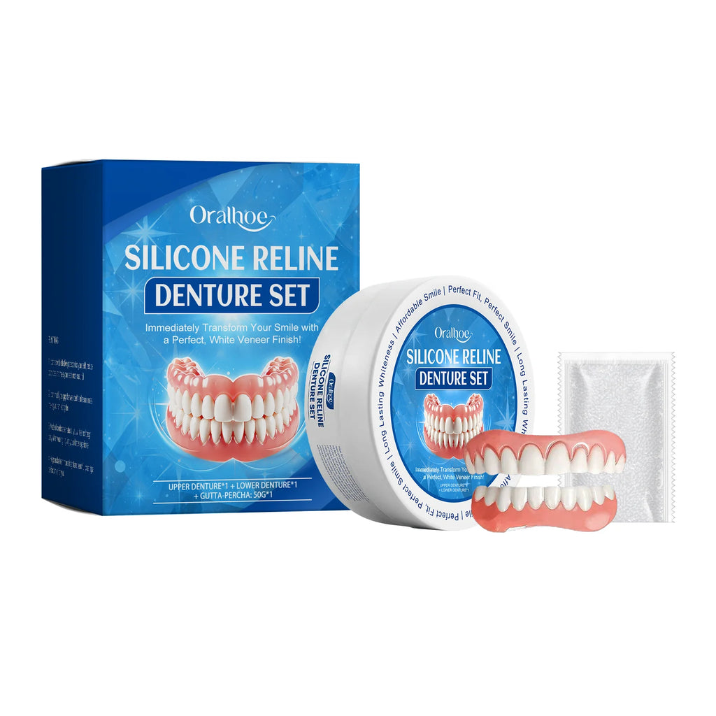 Temporary Silicone Snap-On Denture Set for Smile Whitening