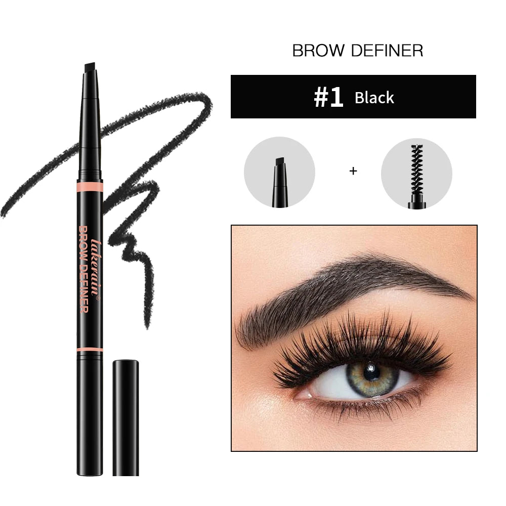 Waterproof Triangular Tip Eyebrow Pencil with Grooming Brush - 24