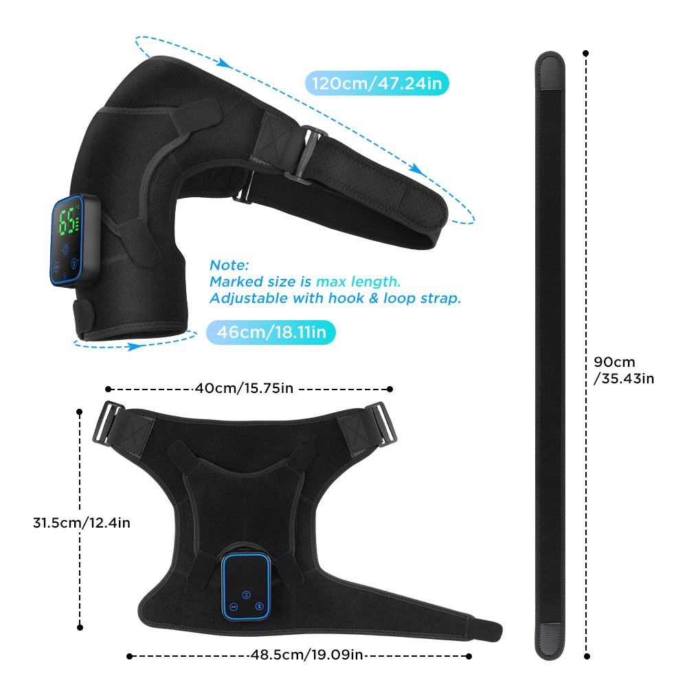 Wireless Heated Shoulder Massager with Vibration and App Control