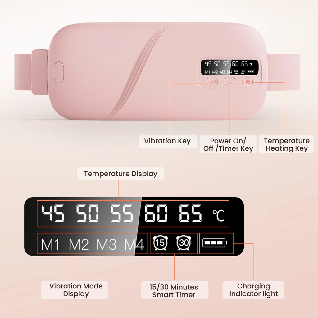 Cordless Menstrual Heating Pad with Vibration Massage
