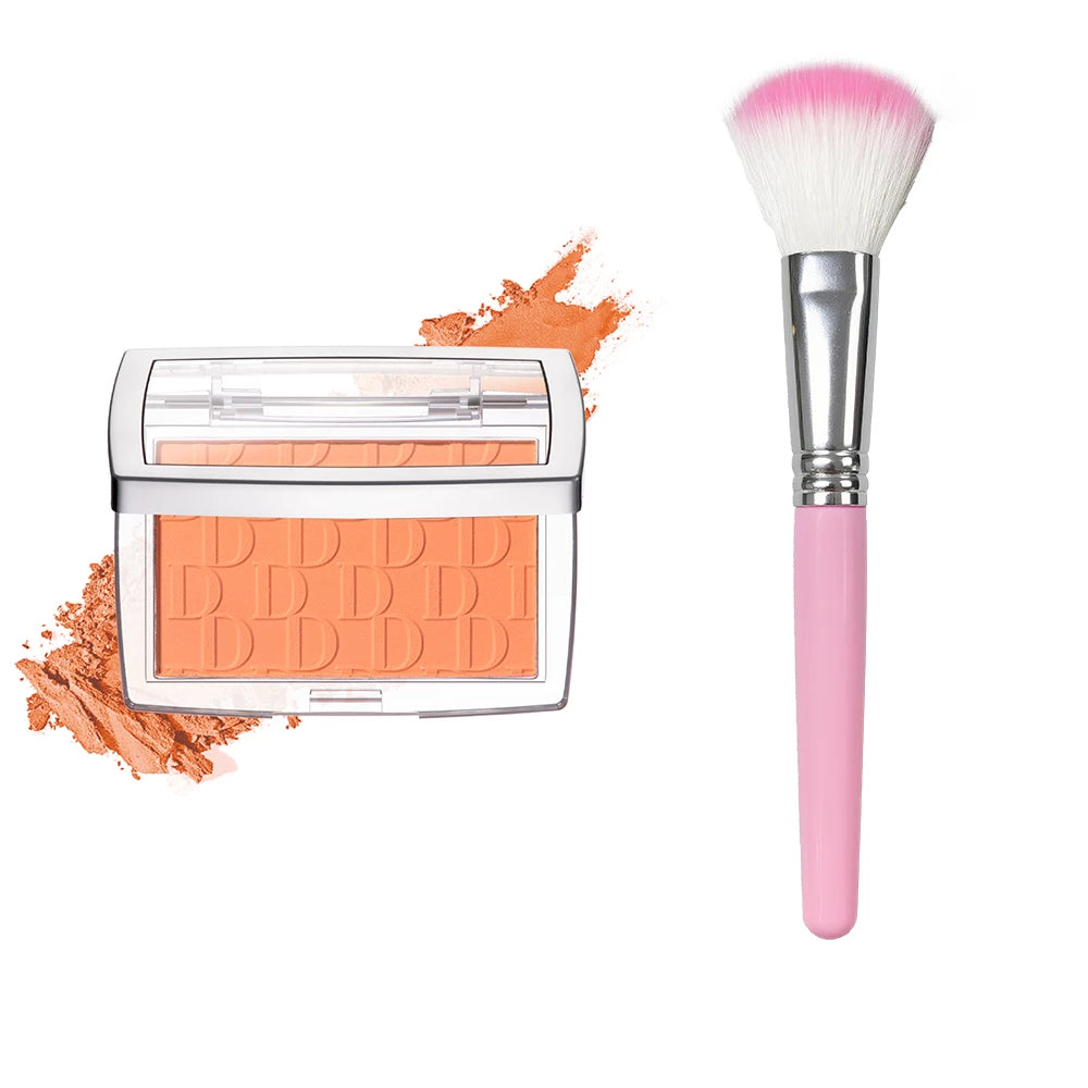 Matte Embossed Blush Palette with Professional Makeup Brush