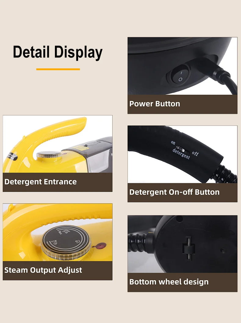 High-Temperature Steam Mop for Home and Car Cleaning - 17