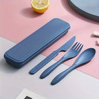 3-in-1 Portable Reusable Travel Cutlery Set with Case