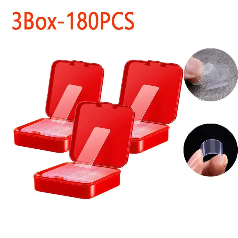 Heavy-Duty Transparent Reusable Nano Adhesive Tape Pads