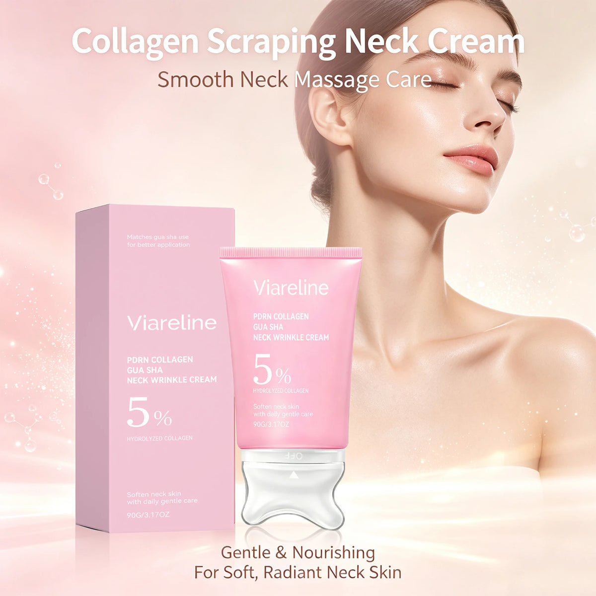 Collagen Firming Neck Cream with Integrated Gua Sha Massager