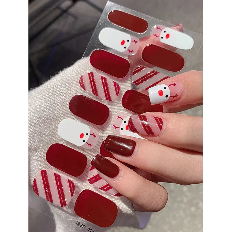 Christmas Snowflake Gel Nail Art Stickers - 24
