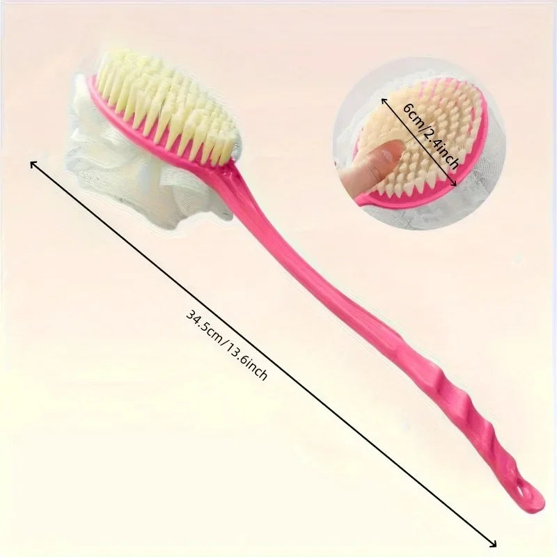 2-in-1 Long Handle Exfoliating Bath Brush and Shower Scrubber - 13