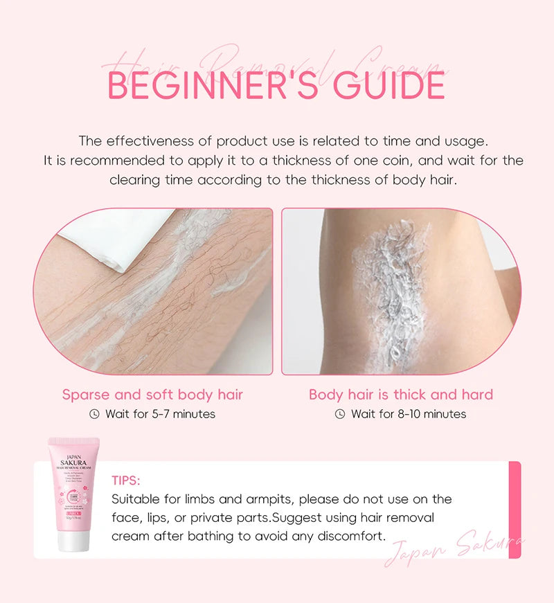 Painless Gentle Hair Removal Cream for Body and Intimate Areas