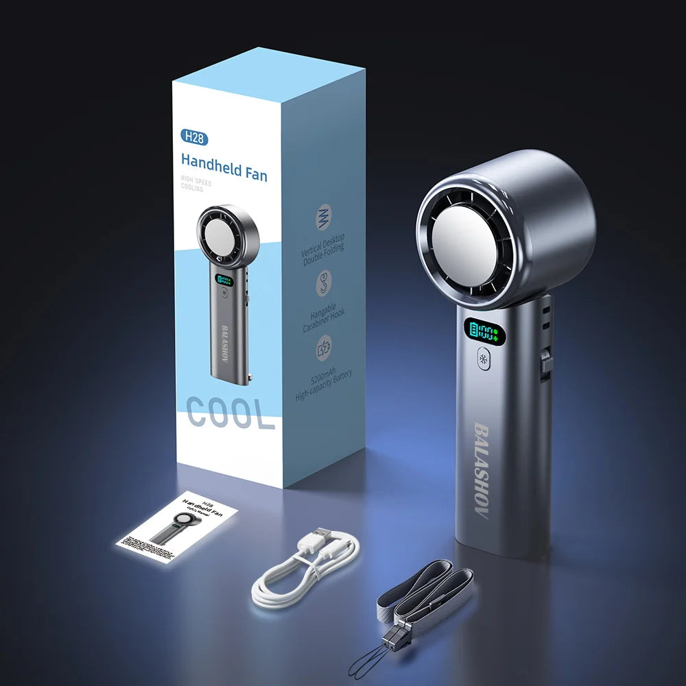 Portable Handheld Ice Cooling Fan with Adjustable Speed