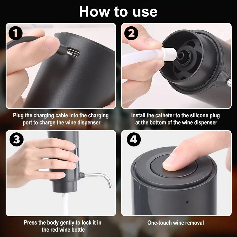 One-Touch Electric Wine Aerator and Dispenser - 4