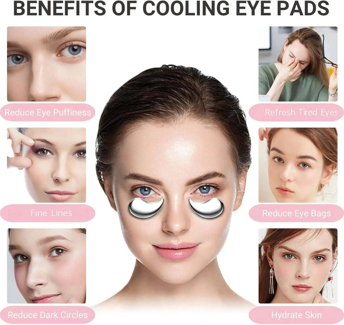 Reusable Stainless Steel Cooling Eye Pads for Puffiness