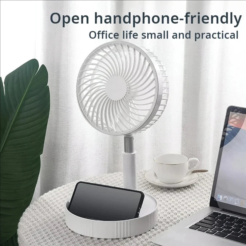 Portable Retractable Folding Fan with Remote Control - 1