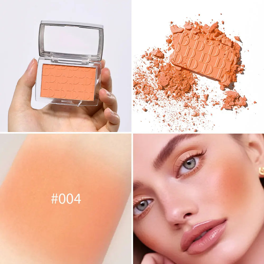 Matte Embossed Blush Palette with Professional Makeup Brush
