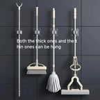 Wall Mounted Adhesive Mop and Broom Organizer Holder