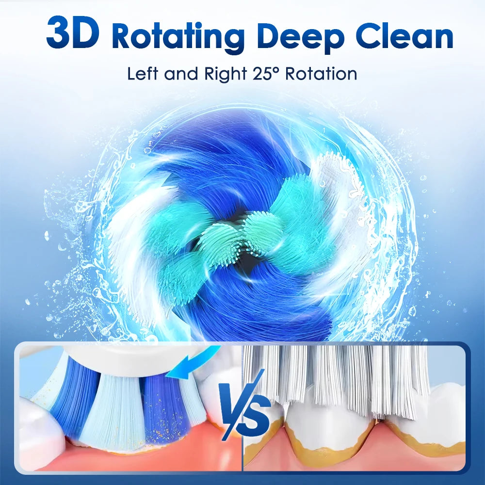 3D Rotating Rechargeable Electric Toothbrush for Adults