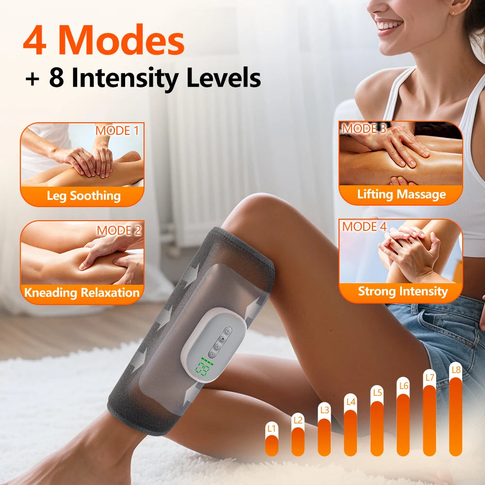 Cordless Air Compression Leg Massager with Heat