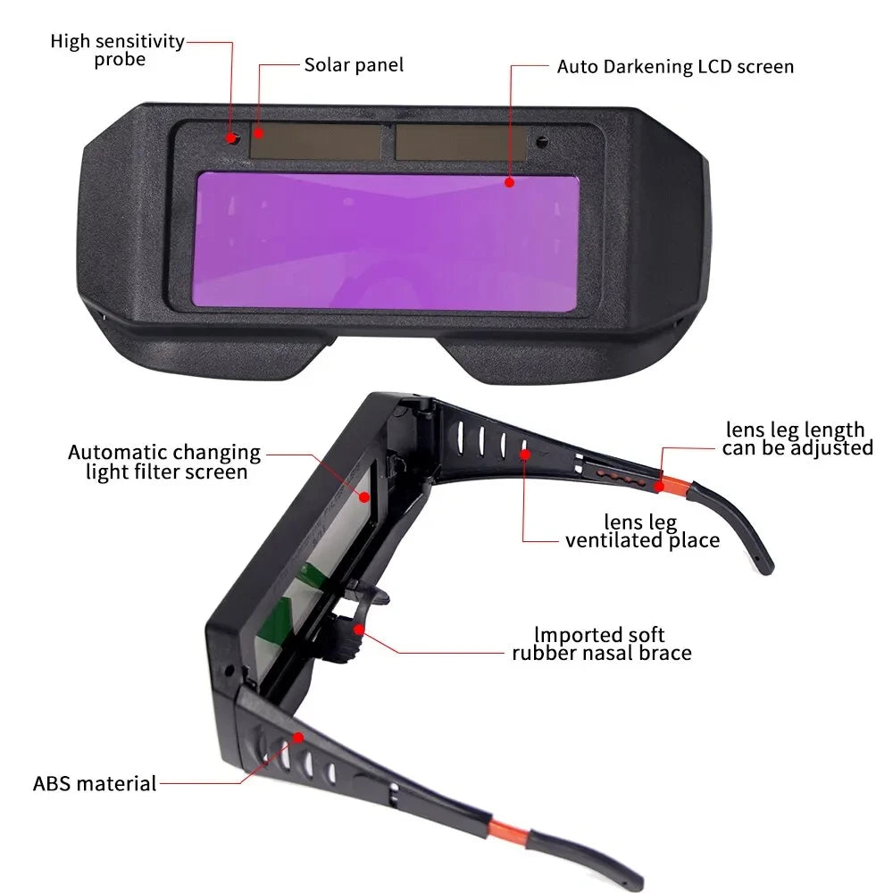 Auto-Darkening Solar Welding Goggles