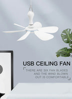 Portable USB Hanging Ceiling Fan for Camping and Dorms