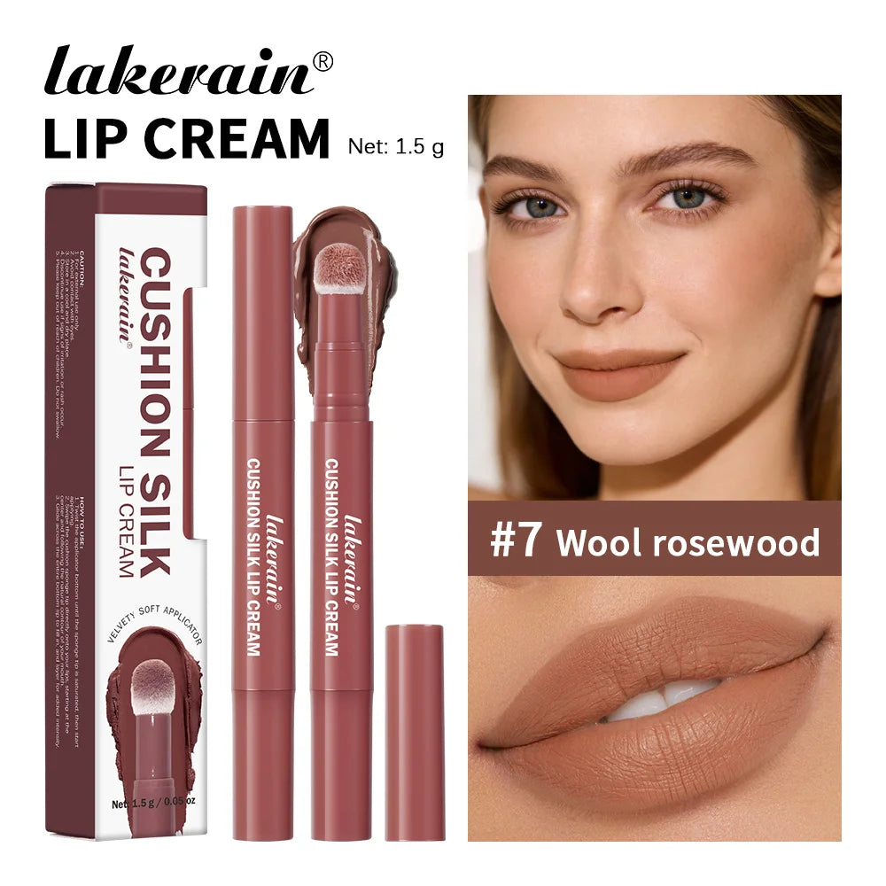 2-in-1 Waterproof Lip Cream and Blush with Air Cushion Applicator