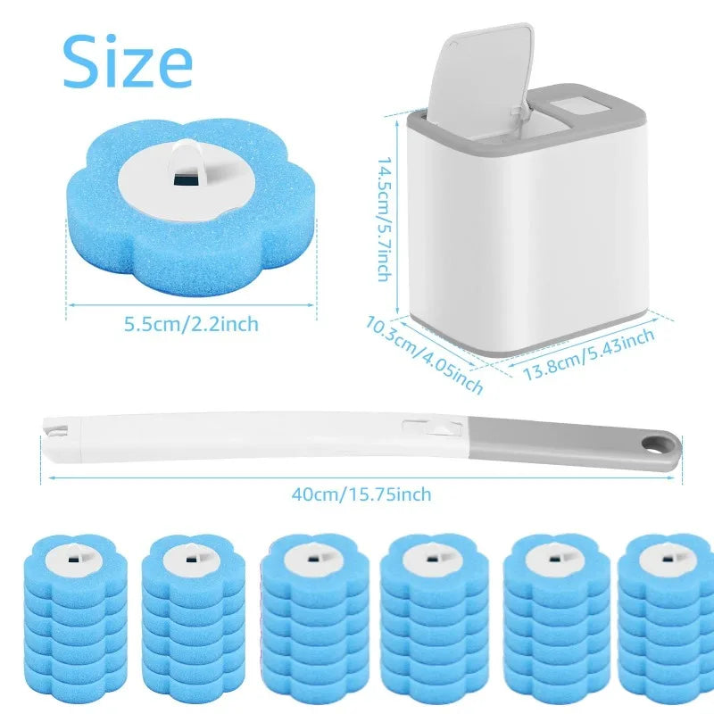 Disposable Toilet Brush with Wall-Mount Holder